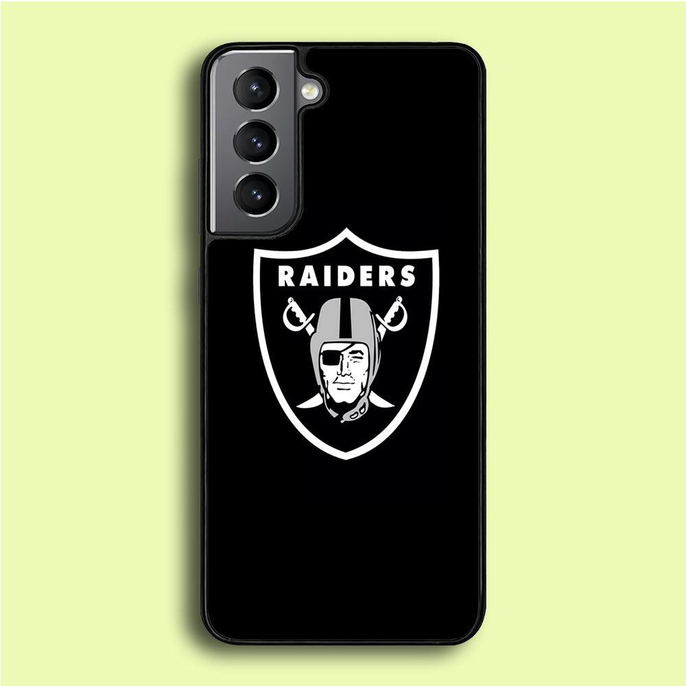 NFL Oakland Raiders 001 Samsung Galaxy S21 Case-Rubber / White (2D Case)-Xtracase