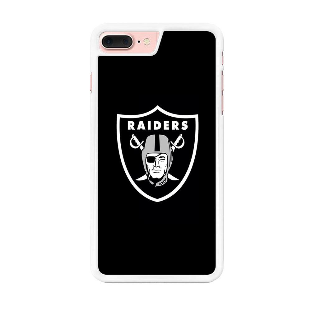NFL Oakland Raiders 001 iPhone 8 Plus Case-Rubber / White (2D Case)-Xtracase
