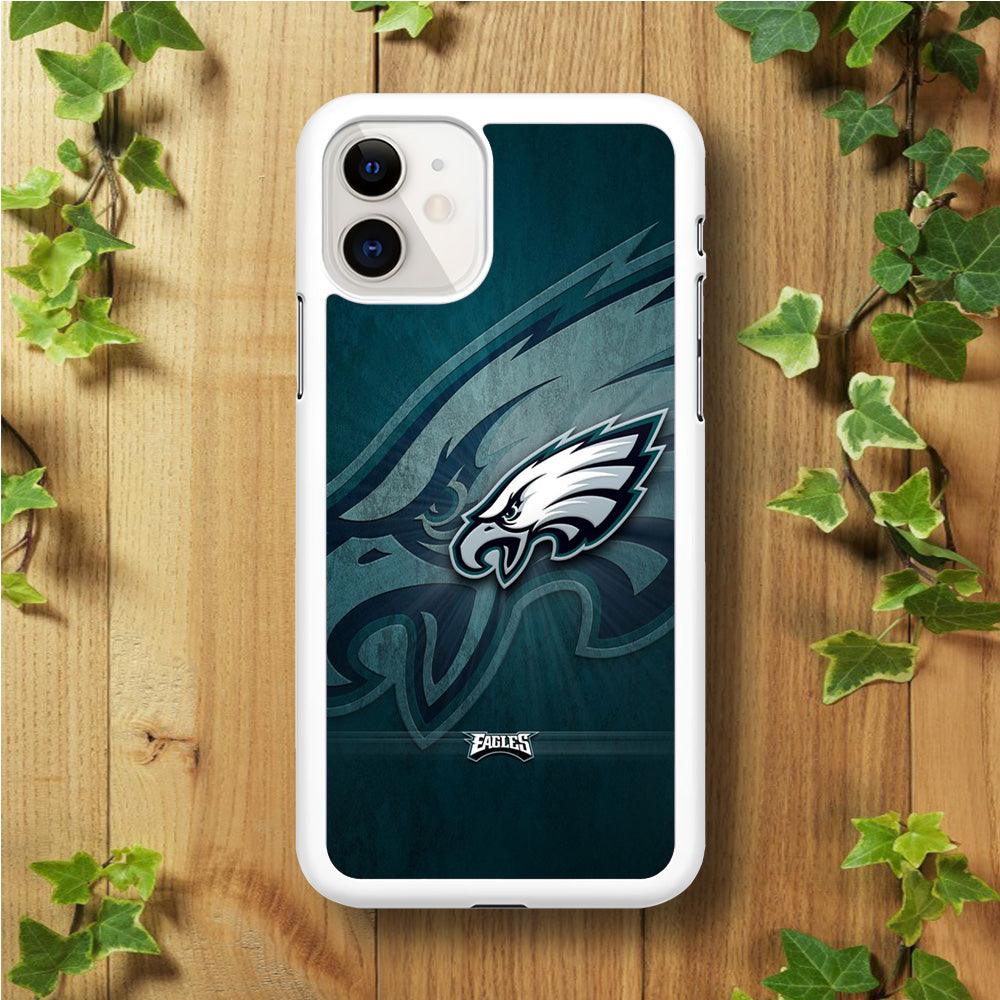 NFL Philadelphia Eagles 001 iPhone 11 Case-Rubber / White (2D Case)-Xtracase