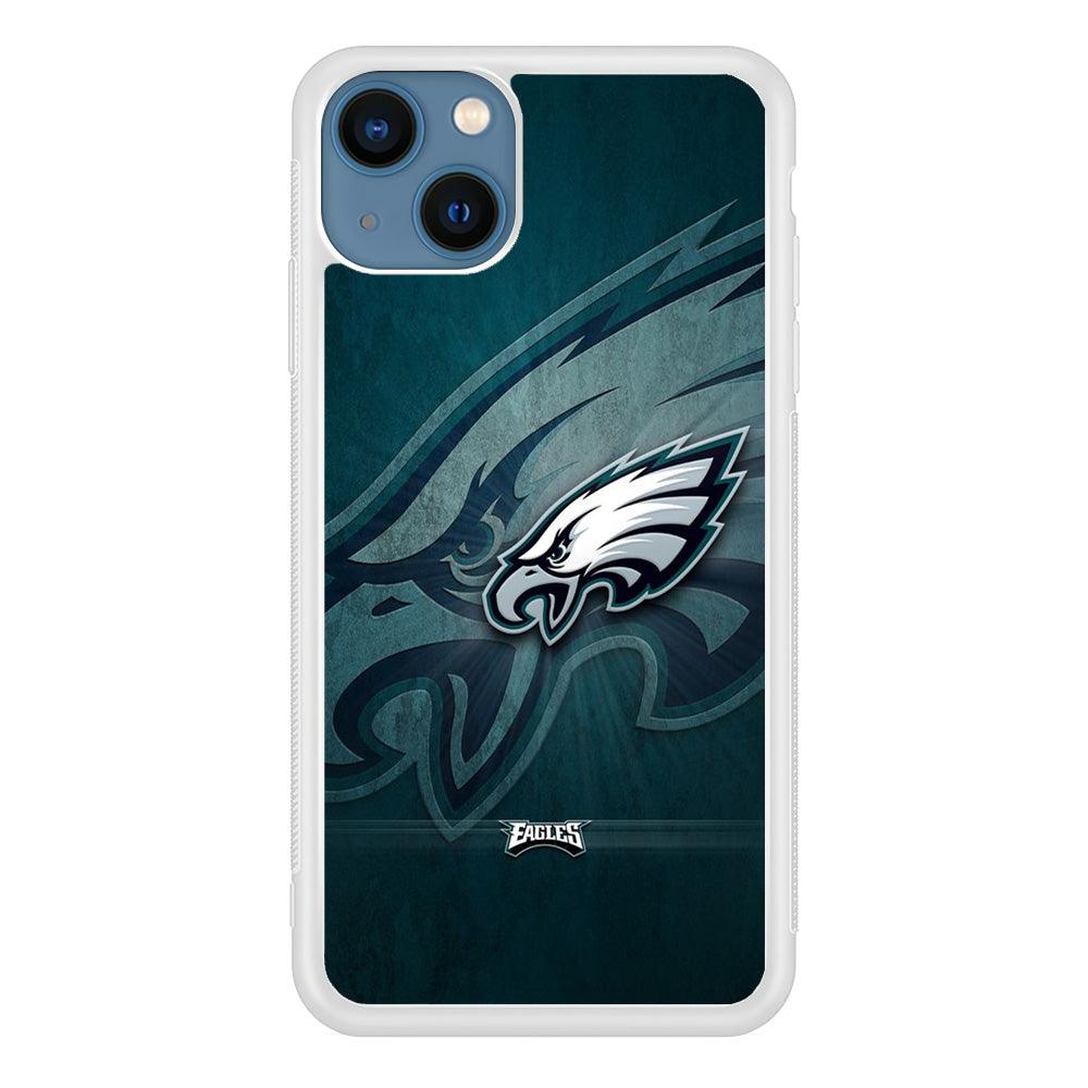 NFL Philadelphia Eagles 001 iPhone 13 Case-Rubber / White (2D Case)-Xtracase