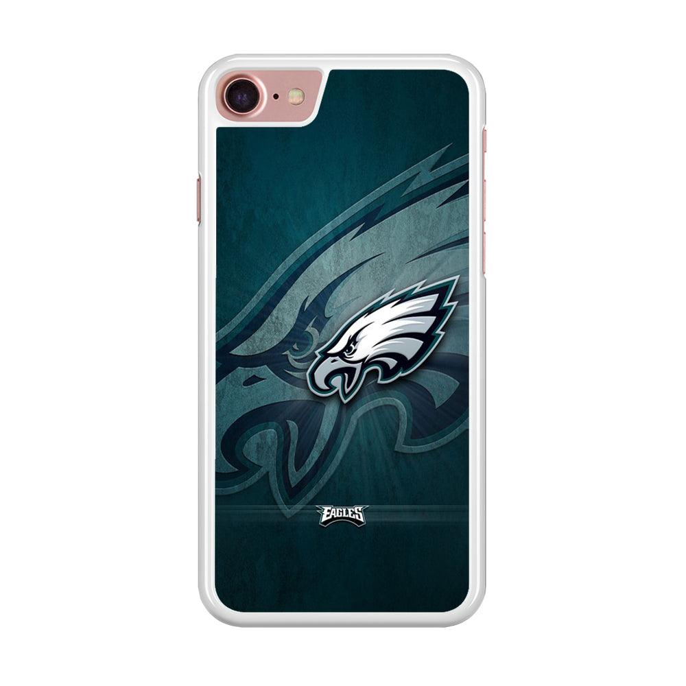 NFL Philadelphia Eagles 001 iPhone 8 Case-Rubber / White (2D Case)-Xtracase