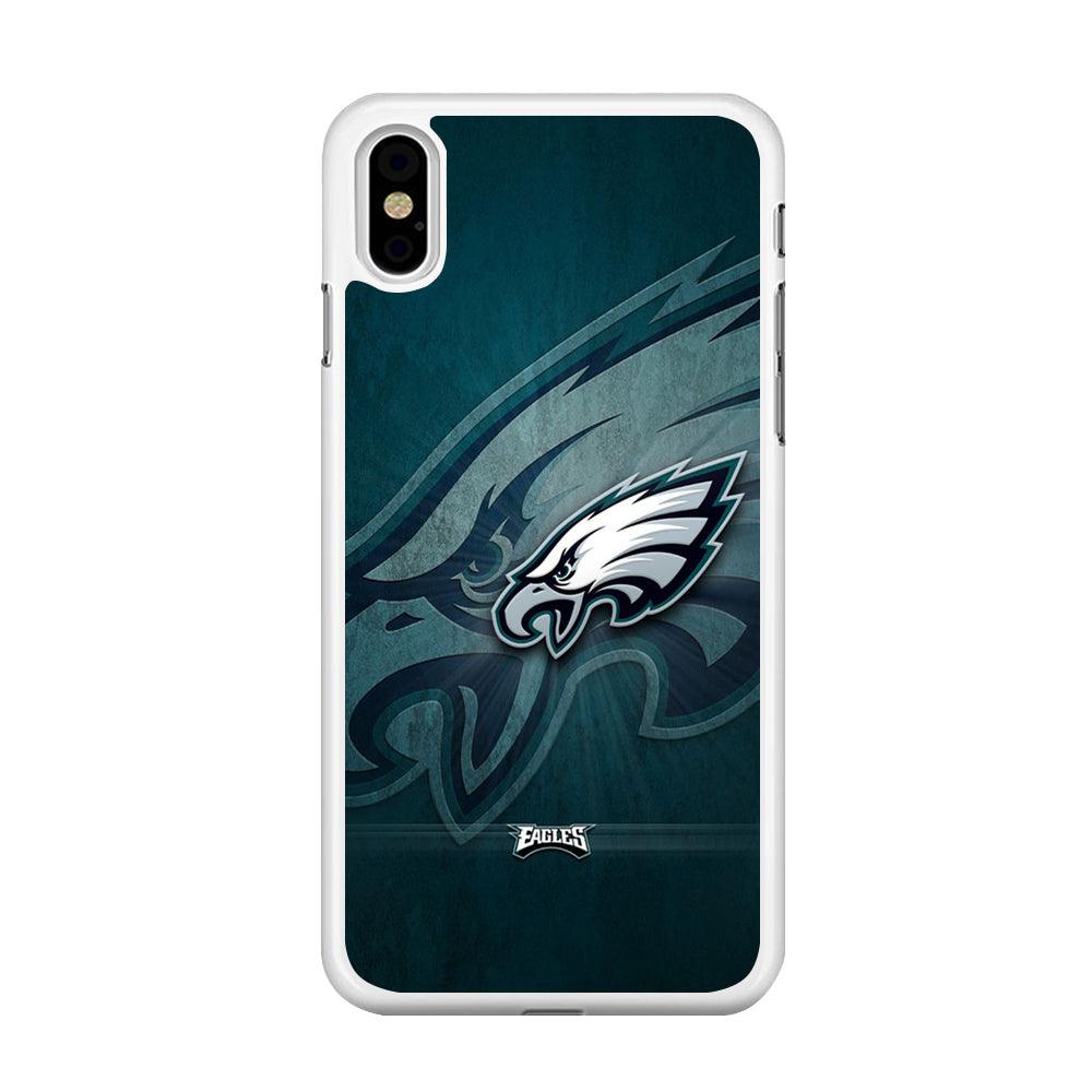 NFL Philadelphia Eagles 001 iPhone X Case-Rubber / White (2D Case)-Xtracase