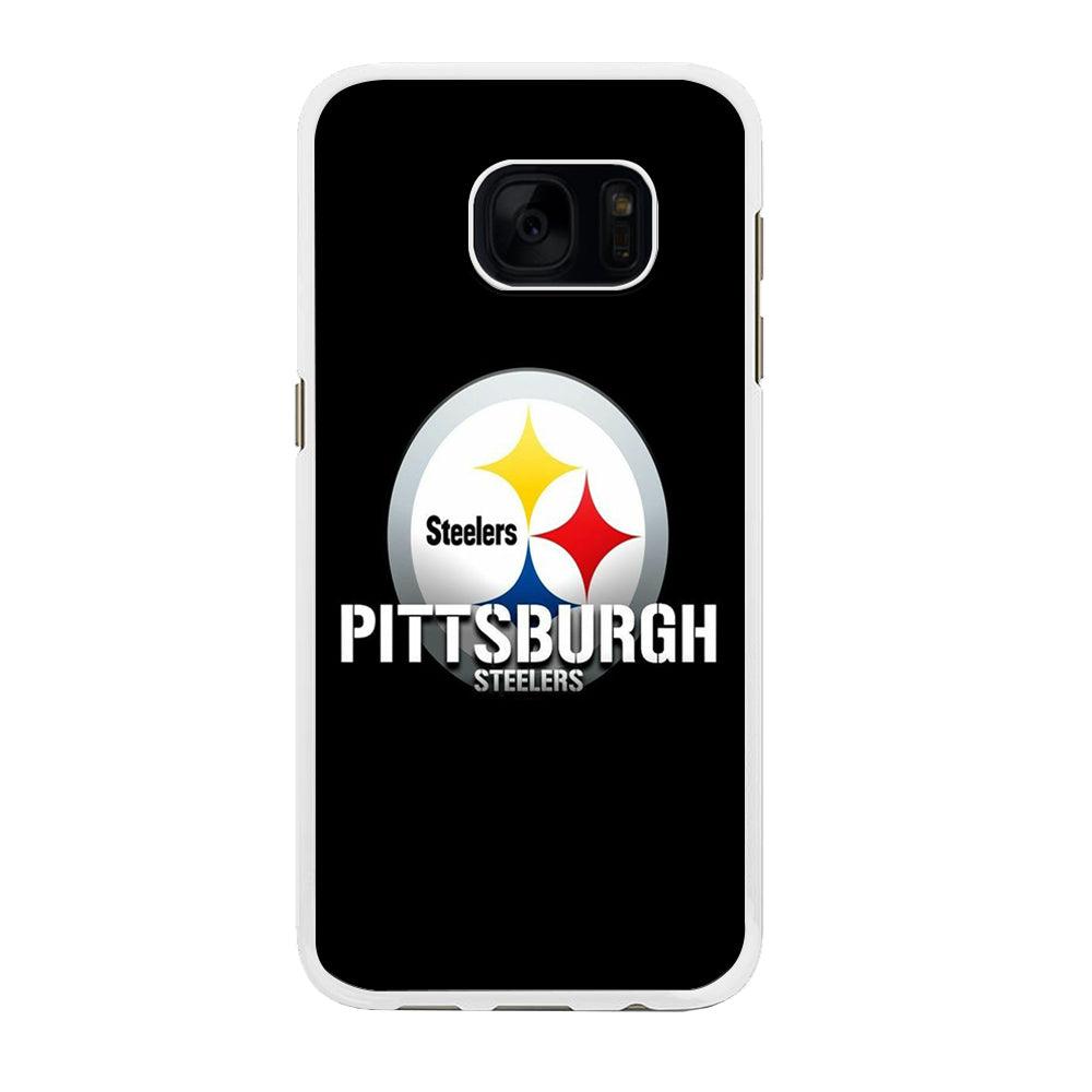 NFL Pittsburgh Steelers 001 Samsung Galaxy S7 Edge Case-Rubber / White (2D Case)-Xtracase