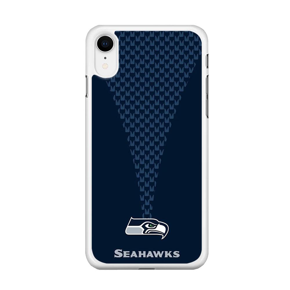 NFL Seattle Seahawks 001 iPhone XR Case-Rubber / White (2D Case)-Xtracase