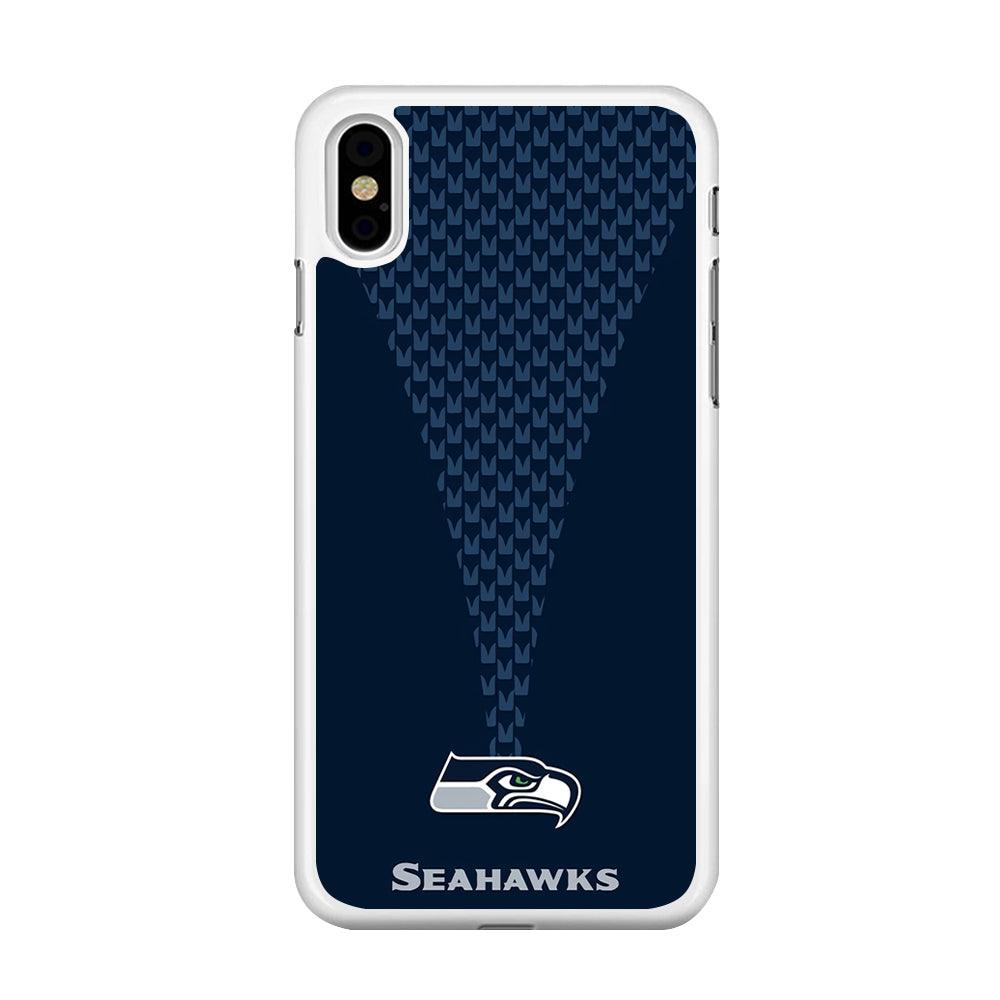 NFL Seattle Seahawks 001 iPhone Xs Case-Rubber / White (2D Case)-Xtracase