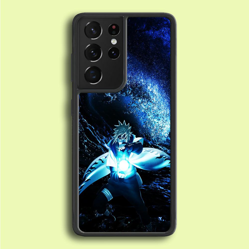 Namikaze Minato Rasengan Samsung Galaxy S21 Ultra Case-Rubber / Black (2D Case)-Xtracase