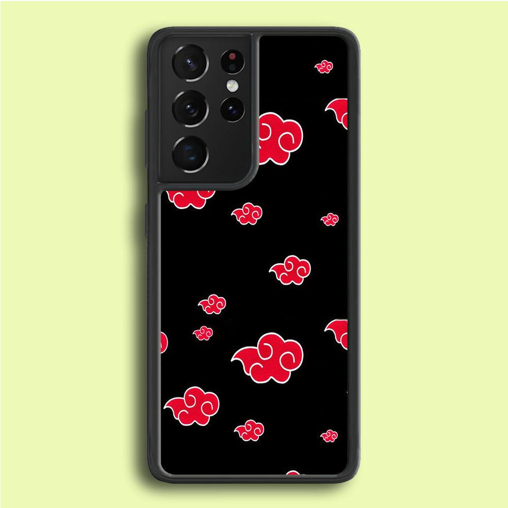 Naruto - Akatsuki Symbol Samsung Galaxy S21 Ultra Case-Rubber / White (2D Case)-Xtracase