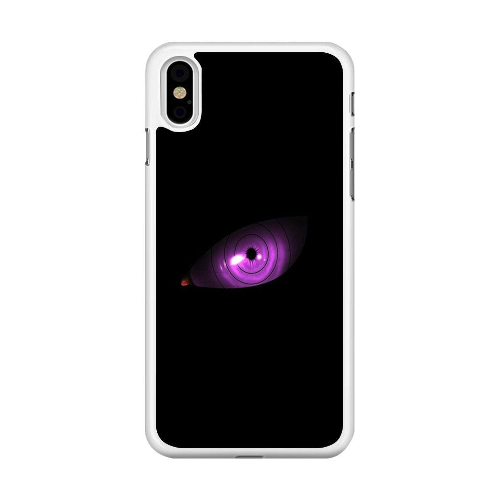 Naruto - Eye Rinnegan iPhone Xs Case-Rubber / White (2D Case)-Xtracase