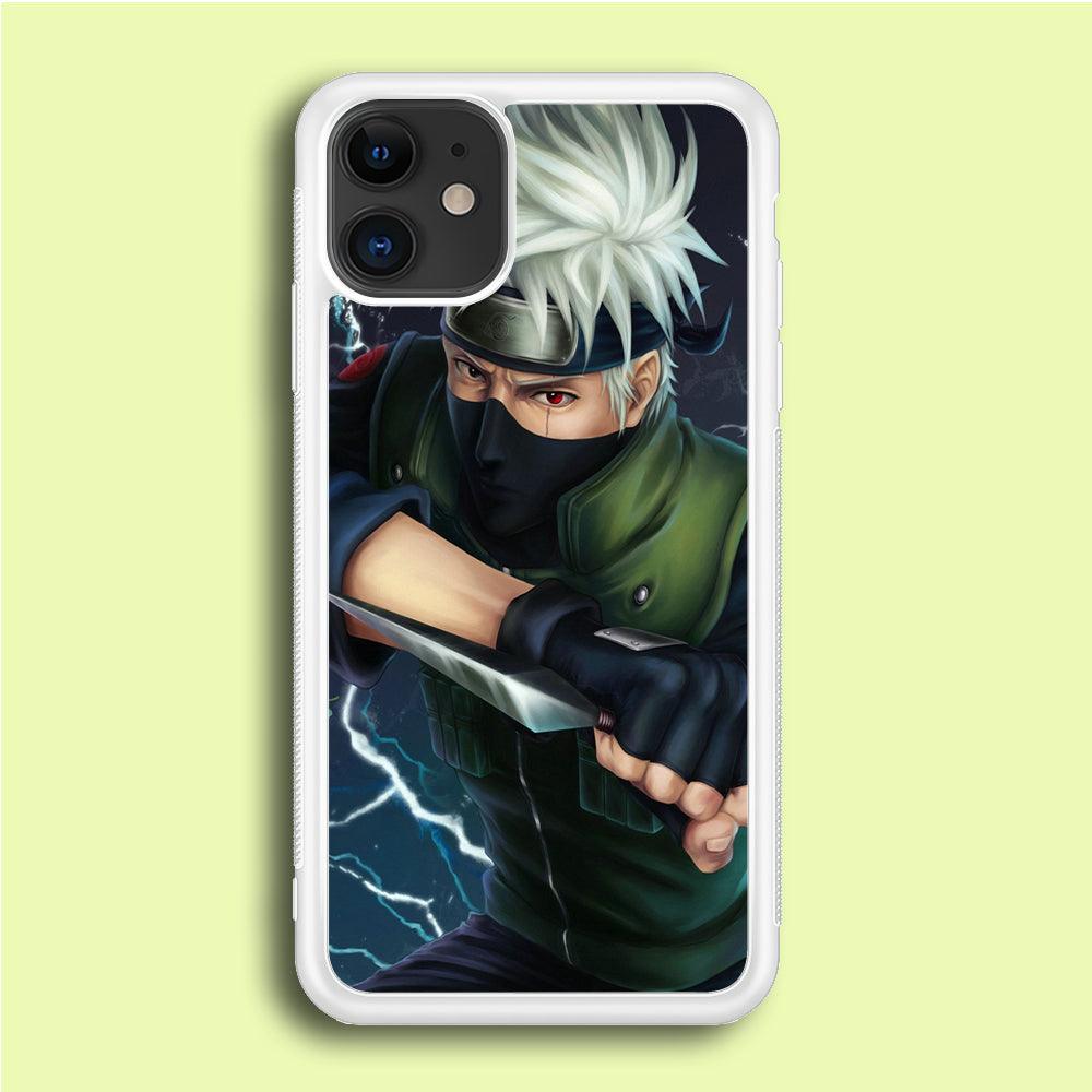 Naruto - Kakashi Hatake iPhone 12 Case-Rubber / White (2D Case)-Xtracase