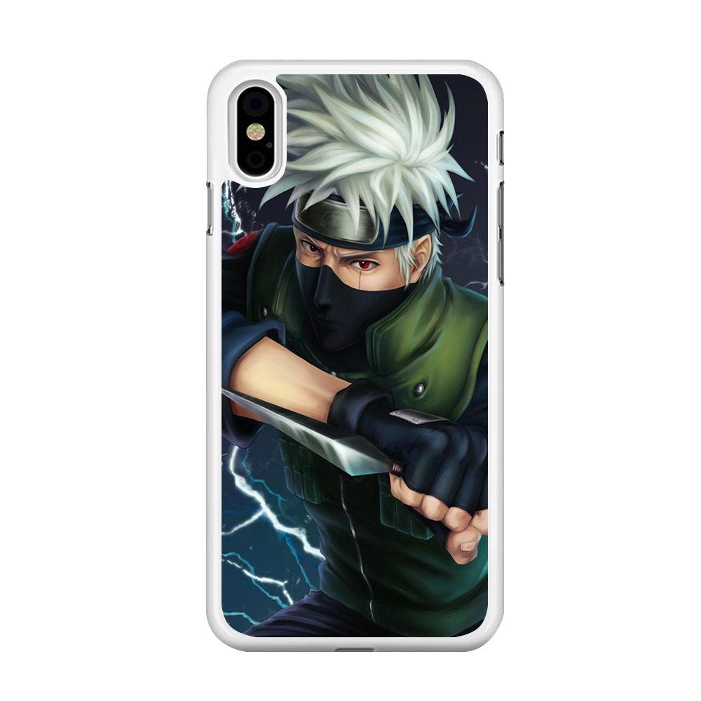 Naruto - Kakashi Hatake iPhone X Case-Rubber / White (2D Case)-Xtracase