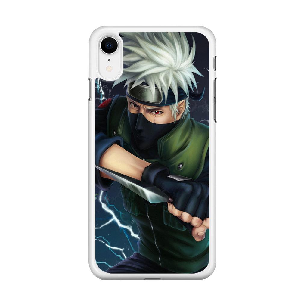 Naruto - Kakashi Hatake iPhone XR Case-Rubber / White (2D Case)-Xtracase