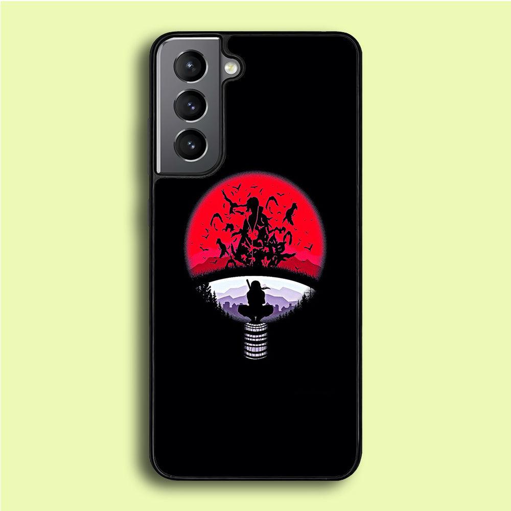 Naruto - Uchiha Itachi Symbol Samsung Galaxy S21 Case-Rubber / Black (2D Case)-Xtracase