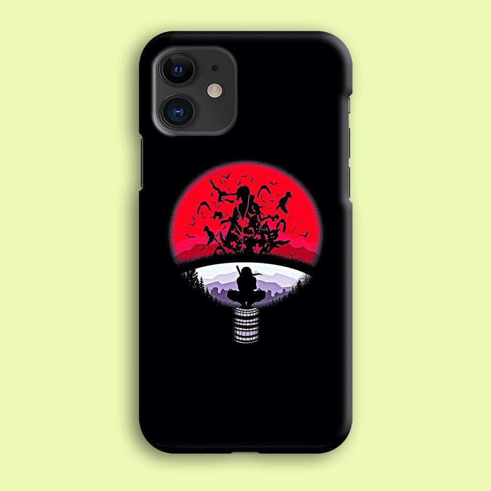 Naruto - Uchiha Itachi Symbol iPhone 12 Case-Rubber / White (2D Case)-Xtracase