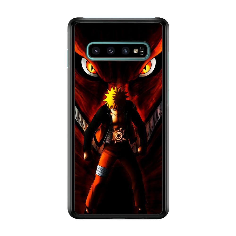 Naruto Kyuubi Mode Samsung Galaxy S10 Plus Case-Rubber / White (2D Case)-Xtracase