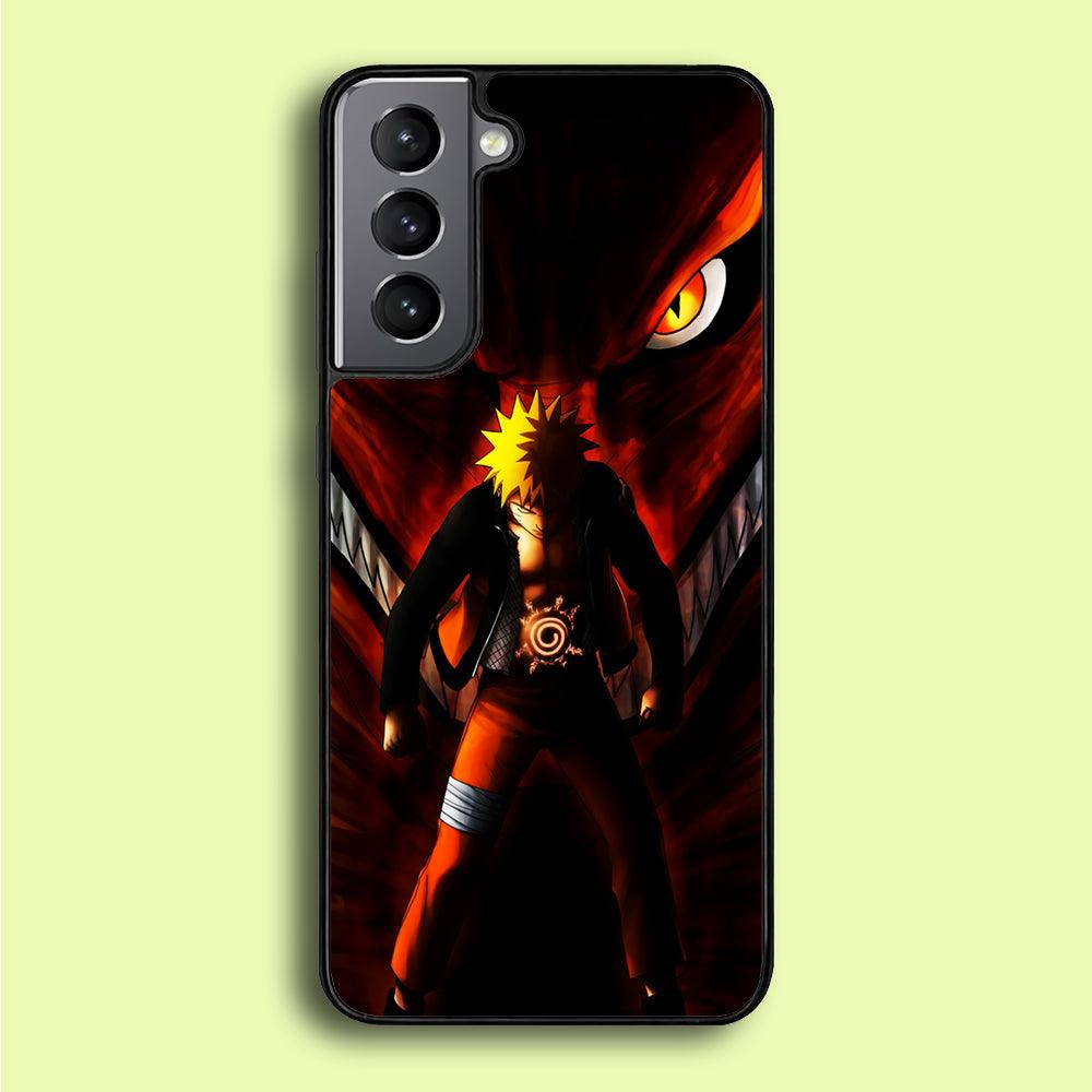 Naruto Kyuubi Mode Samsung Galaxy S21 Plus Case-Rubber / White (2D Case)-Xtracase