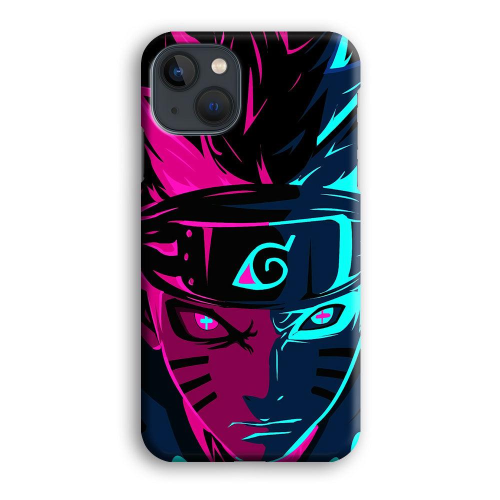 Naruto Purple Blue Art iPhone 13 Mini Case-Plastic / Full Wrap (3D Case)-Xtracase