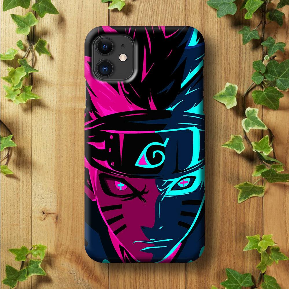 Naruto Purple Blue Art iPhone 11 Case-Plastic / Full Wrap (3D Case)-Xtracase