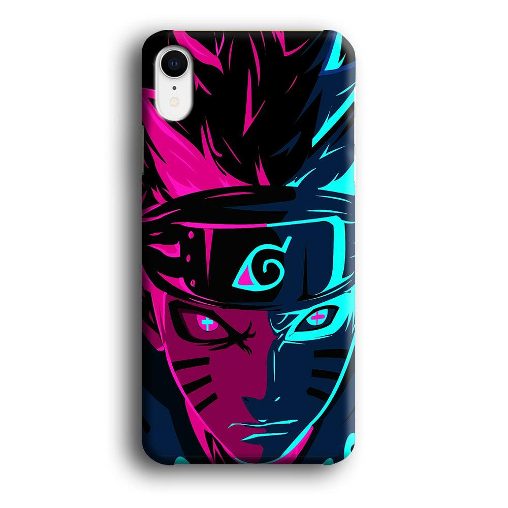 Naruto Purple Blue Art iPhone XR Case-Plastic / Full Wrap (3D Case)-Xtracase