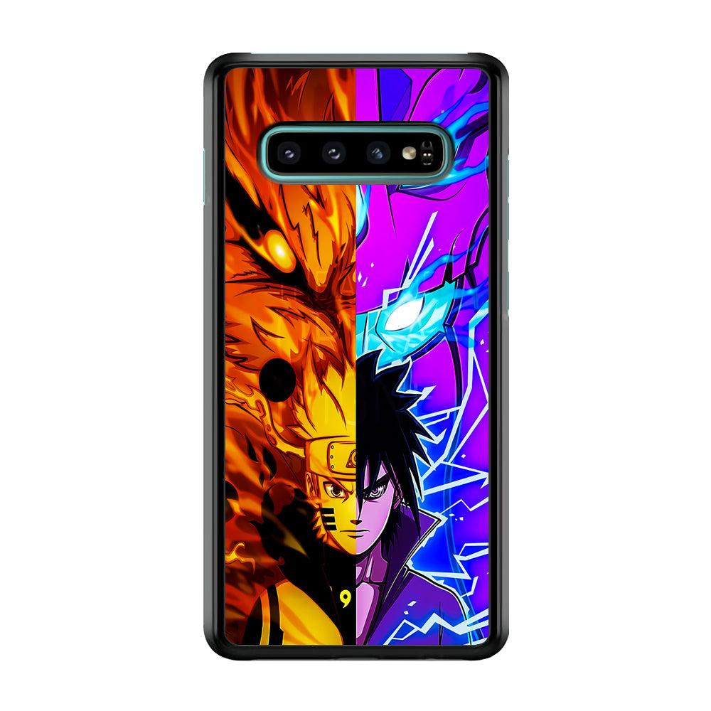 Naruto VS Sasuke Samsung Galaxy S10 Case-Rubber / Black (2D Case)-Xtracase