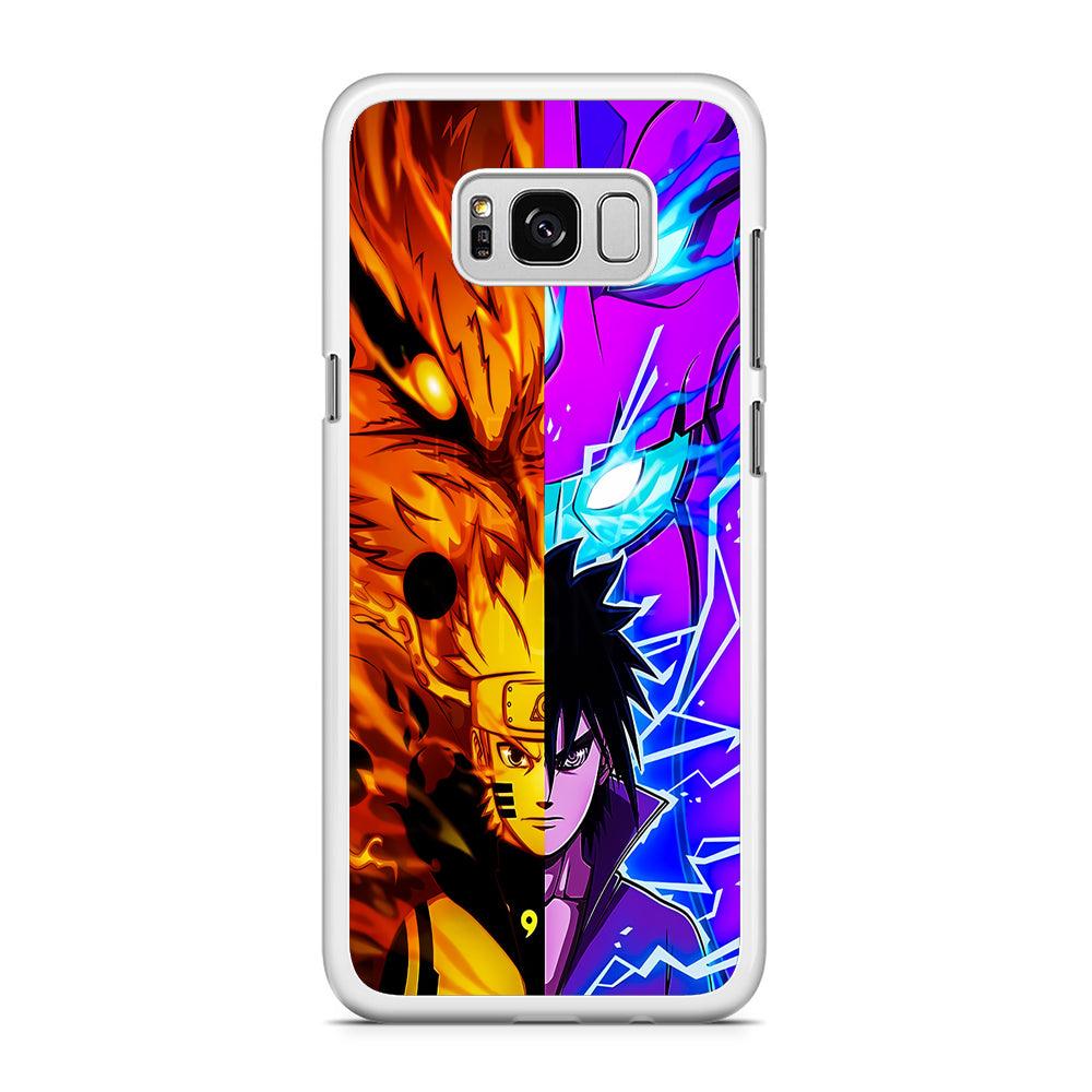 Naruto VS Sasuke Samsung Galaxy S8 Case-Rubber / White (2D Case)-Xtracase
