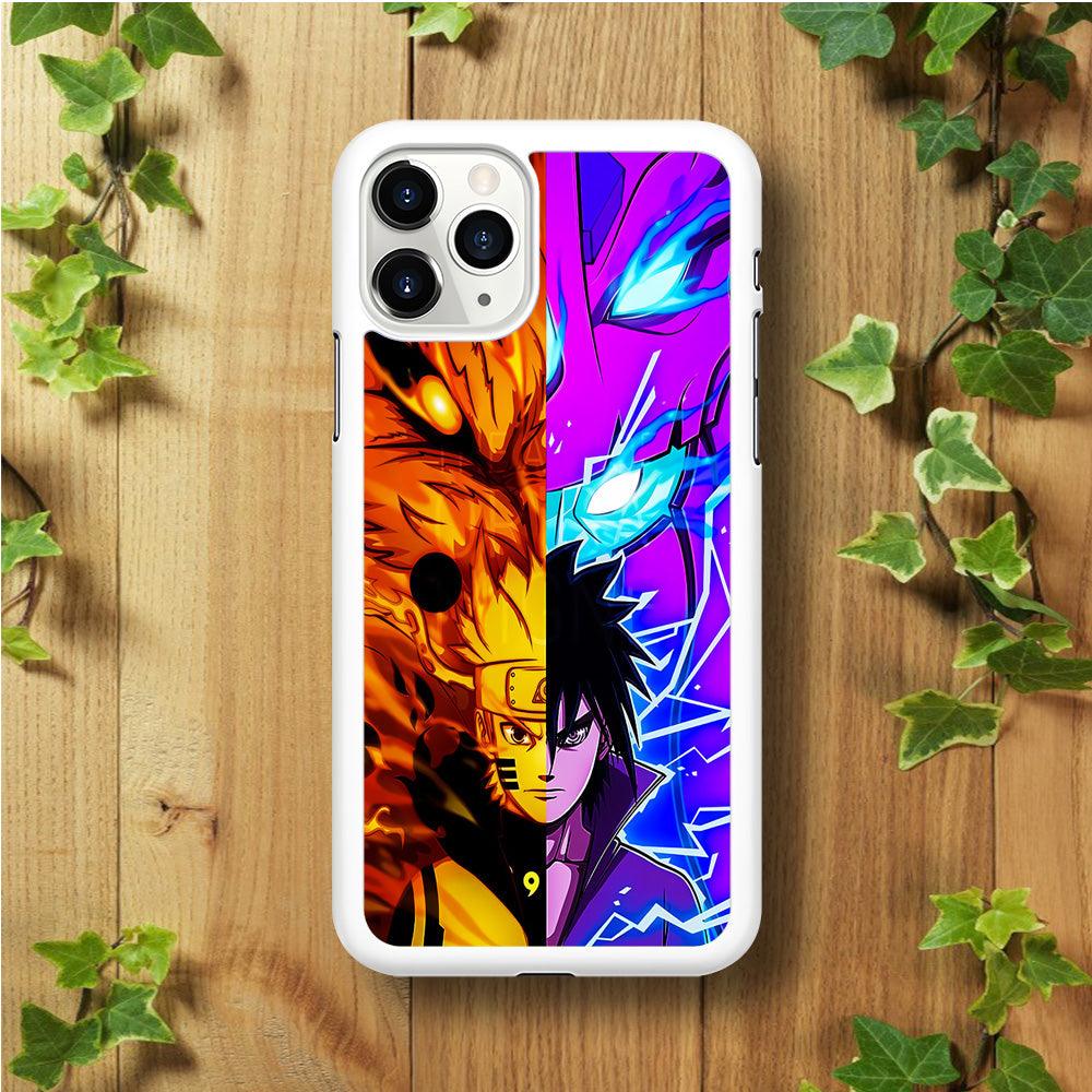 Naruto VS Sasuke iPhone 11 Pro Case-Rubber / White (2D Case)-Xtracase
