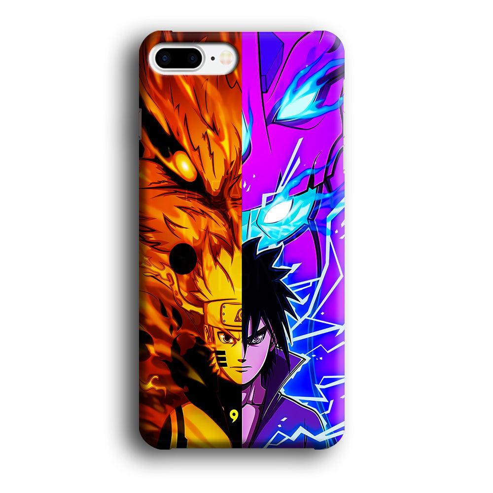 Naruto VS Sasuke iPhone 7 Plus Case-Plastic / Full Wrap (3D Case)-Xtracase