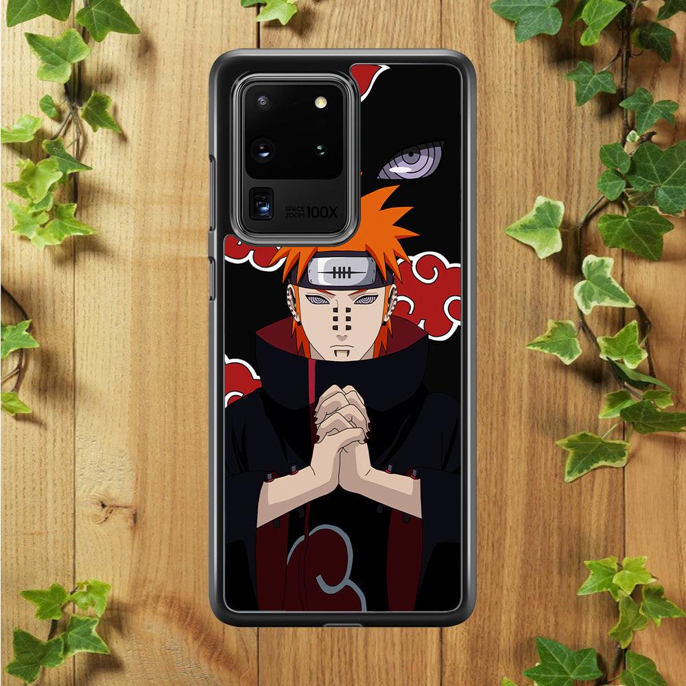 Naruto Yahiko Pain Akatsuki Samsung Galaxy S20 Ultra Case-Rubber / Black (2D Case)-Xtracase