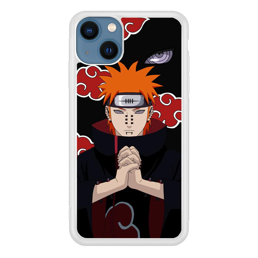 Naruto Yahiko Pain Akatsuki iPhone 13 Case-Rubber / White (2D Case)-Xtracase