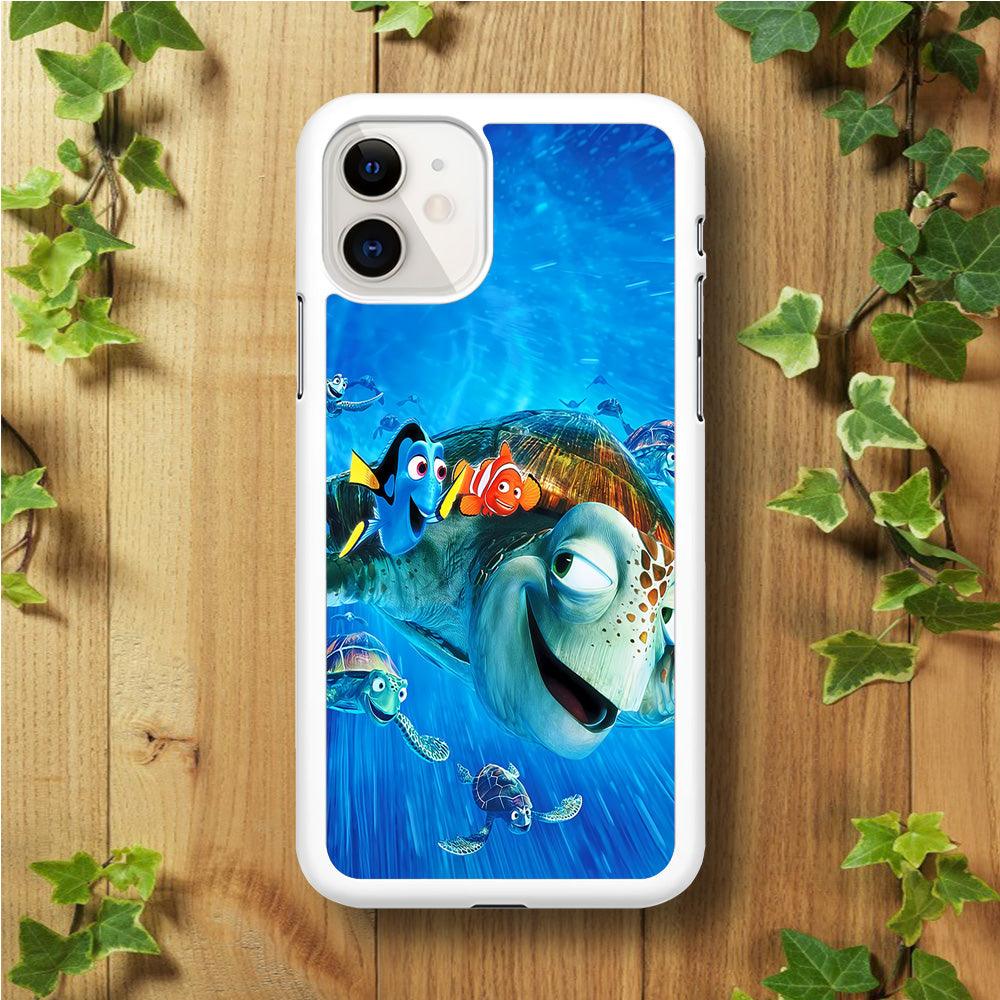 Nemo Dorry and Turtles iPhone 11 Case-Rubber / White (2D Case)-Xtracase