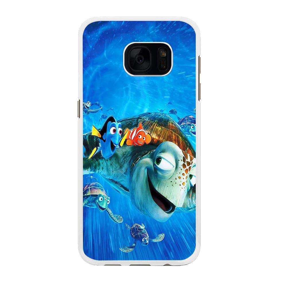 Nemo Dorry and Turtles Samsung Galaxy S7 Edge Case-Rubber / White (2D Case)-Xtracase
