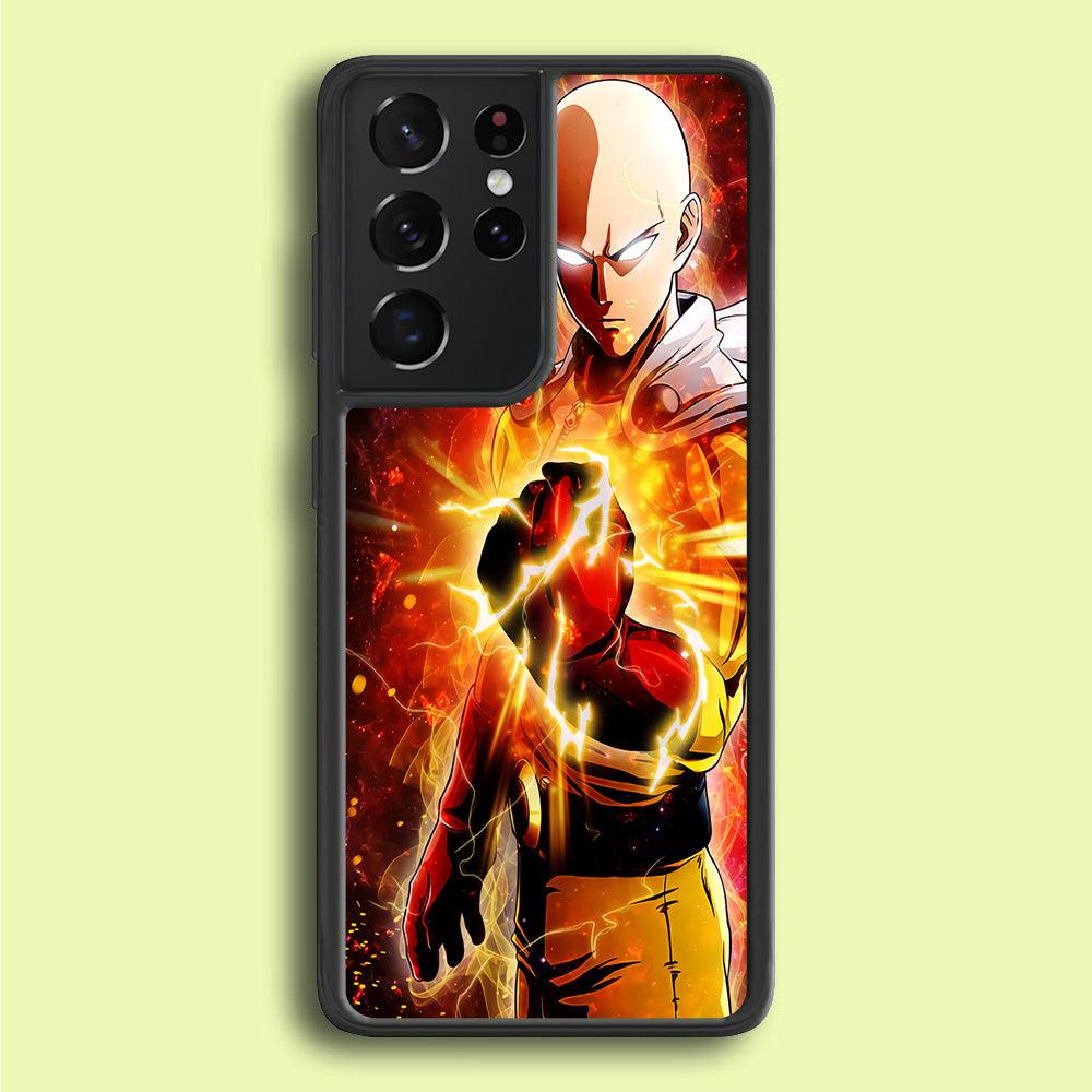 OPM Saitama Rampage Samsung Galaxy S25 Ultra Case-Rubber / White (2D Case)-Xtracase