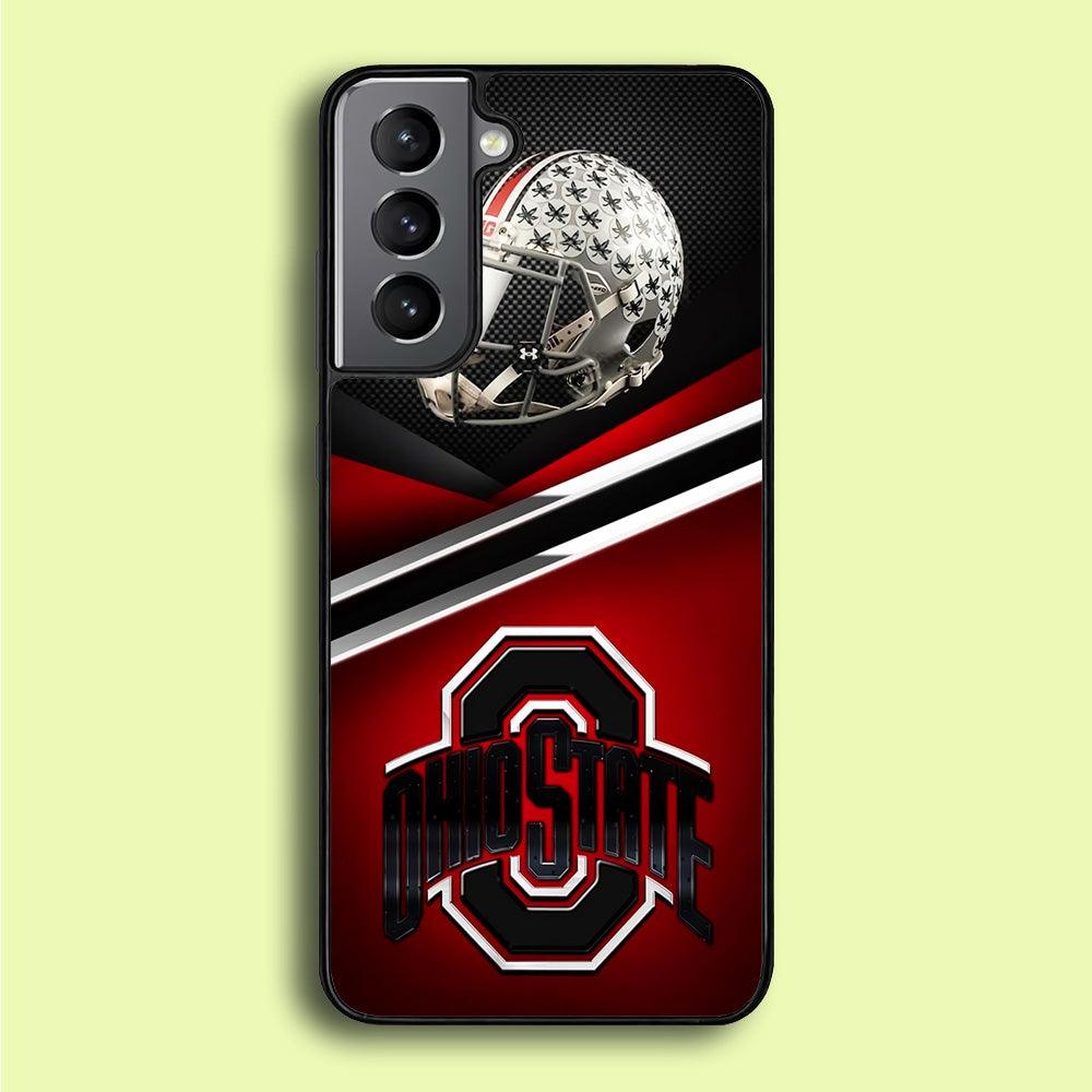 Ohio State Helmet Samsung Galaxy S21 Case-Rubber / Black (2D Case)-Xtracase