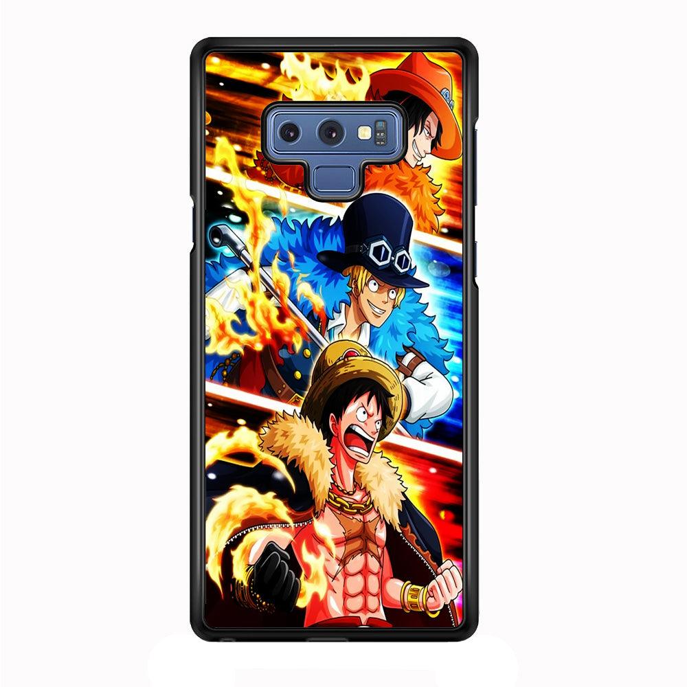 One Piece Ace Sabo Luffy Samsung Galaxy Note 9 Case-Rubber / White (2D Case)-Xtracase