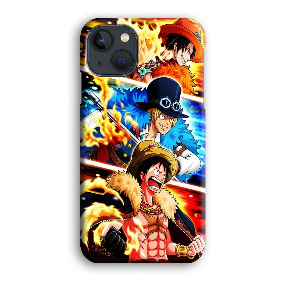 One Piece Ace Sabo Luffy iPhone 13 Case-Plastic / Full Wrap (3D Case)-Xtracase