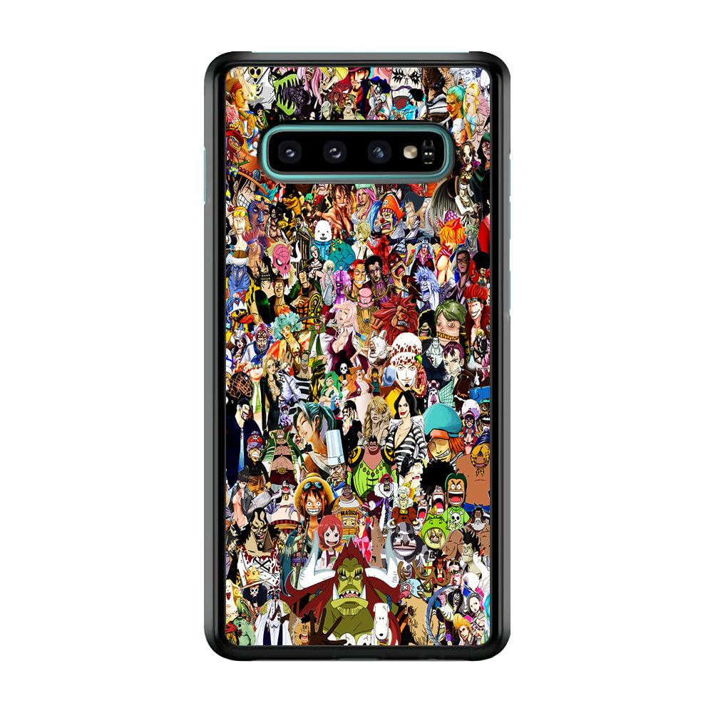 One Piece All Character Samsung Galaxy S10 Plus Case-Rubber / Black (2D Case)-Xtracase