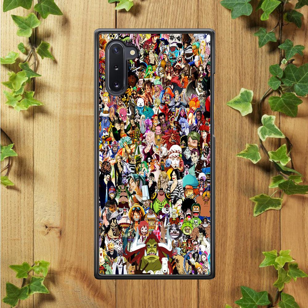 One Piece All Character Samsung Galaxy Note 10 Case-Rubber / Black (2D Case)-Xtracase