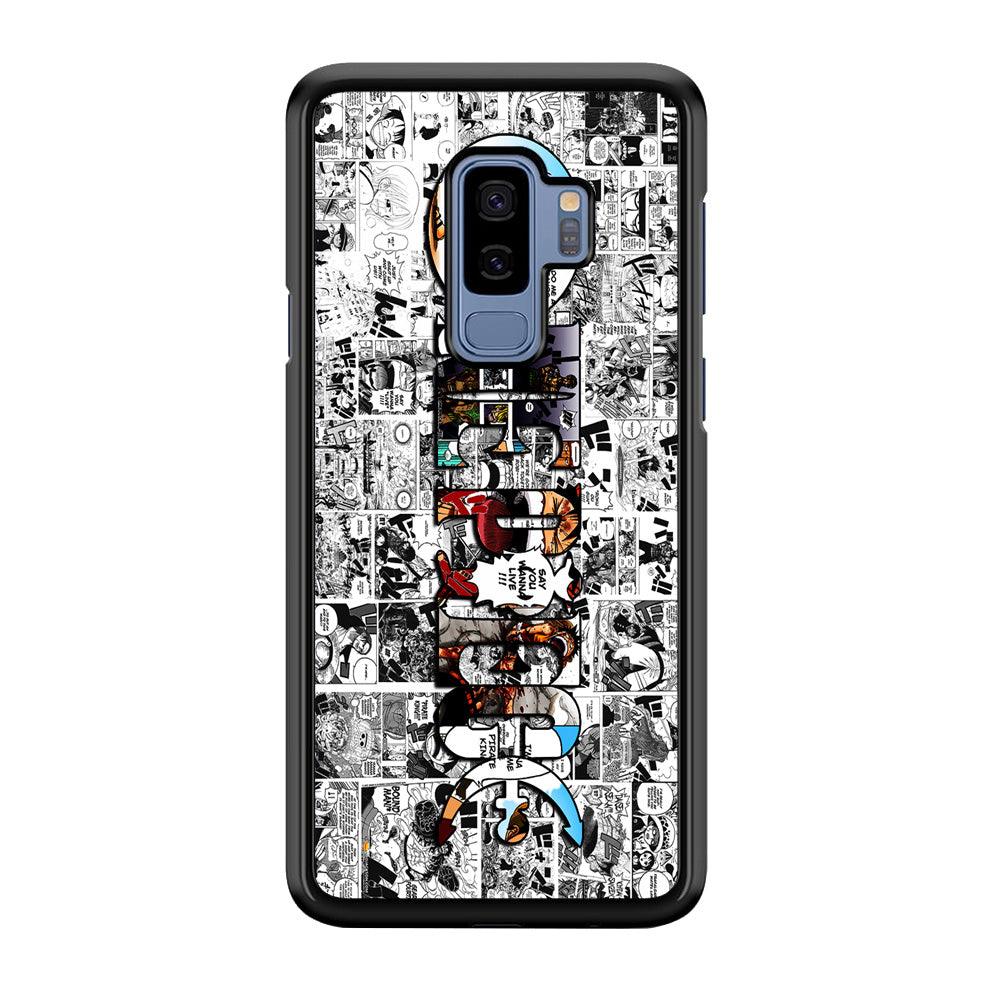 One Piece Comic Background Samsung Galaxy S9 Plus Case-Rubber / Black (2D Case)-Xtracase
