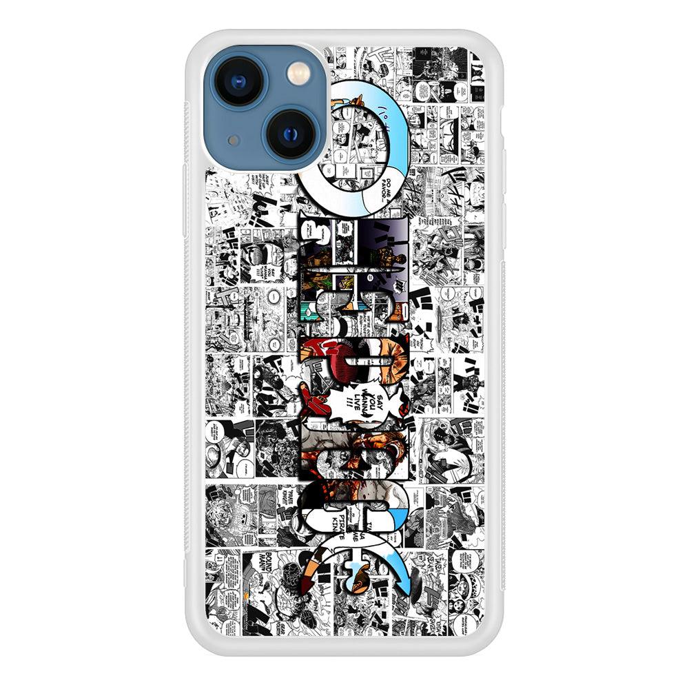One Piece Comic Background iPhone 13 Mini Case-Rubber / White (2D Case)-Xtracase