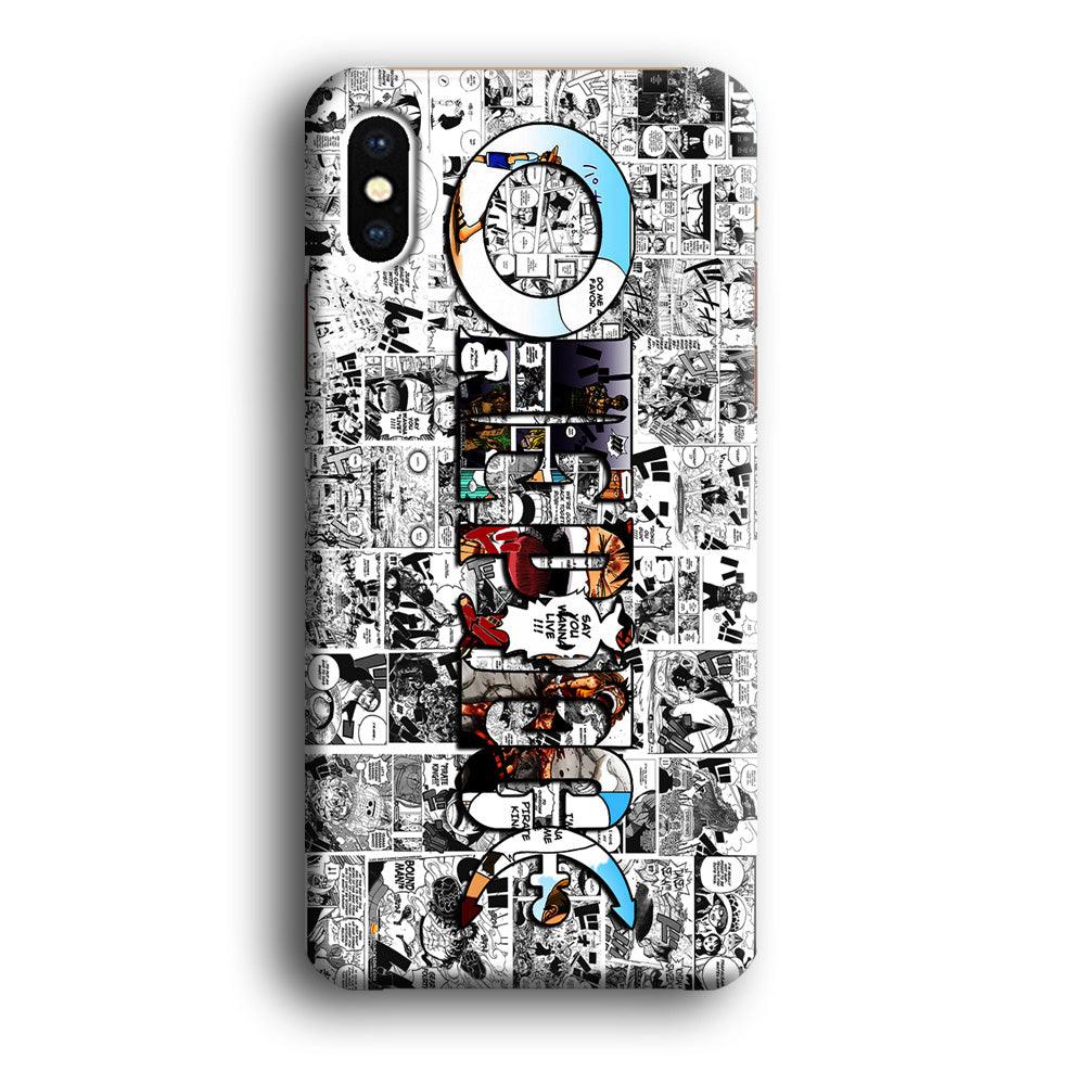 One Piece Comic Background iPhone X Case-Plastic / Full Wrap (3D Case)-Xtracase