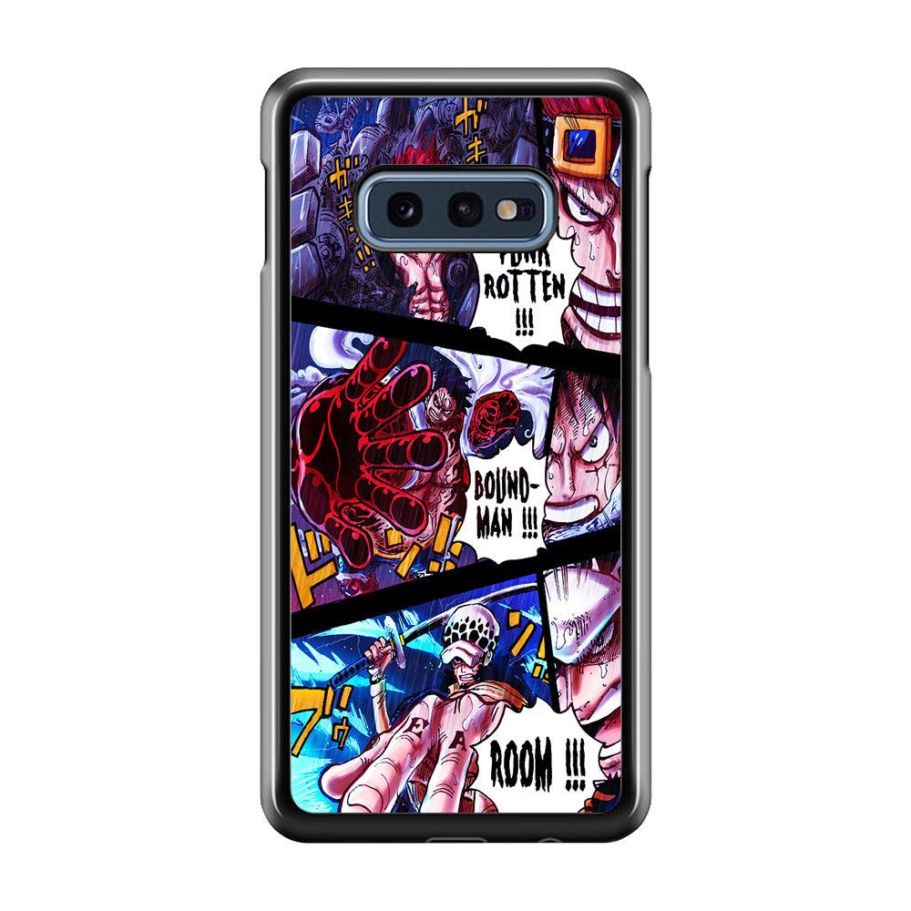 One Piece Luffy Kid Law Comic Samsung Galaxy S10E Case-Rubber / White (2D Case)-Xtracase