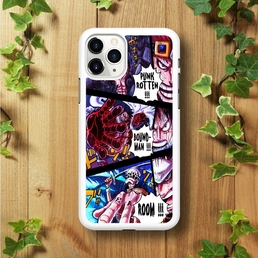 One Piece Luffy Kid Law Comic iPhone 11 Pro Max Case-Rubber / White (2D Case)-Xtracase