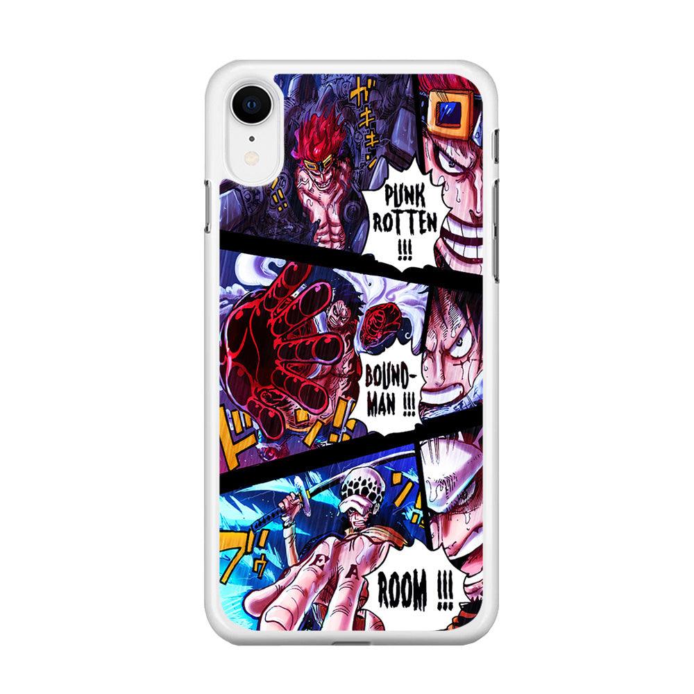 One Piece Luffy Kid Law Comic iPhone XR Case-Rubber / White (2D Case)-Xtracase