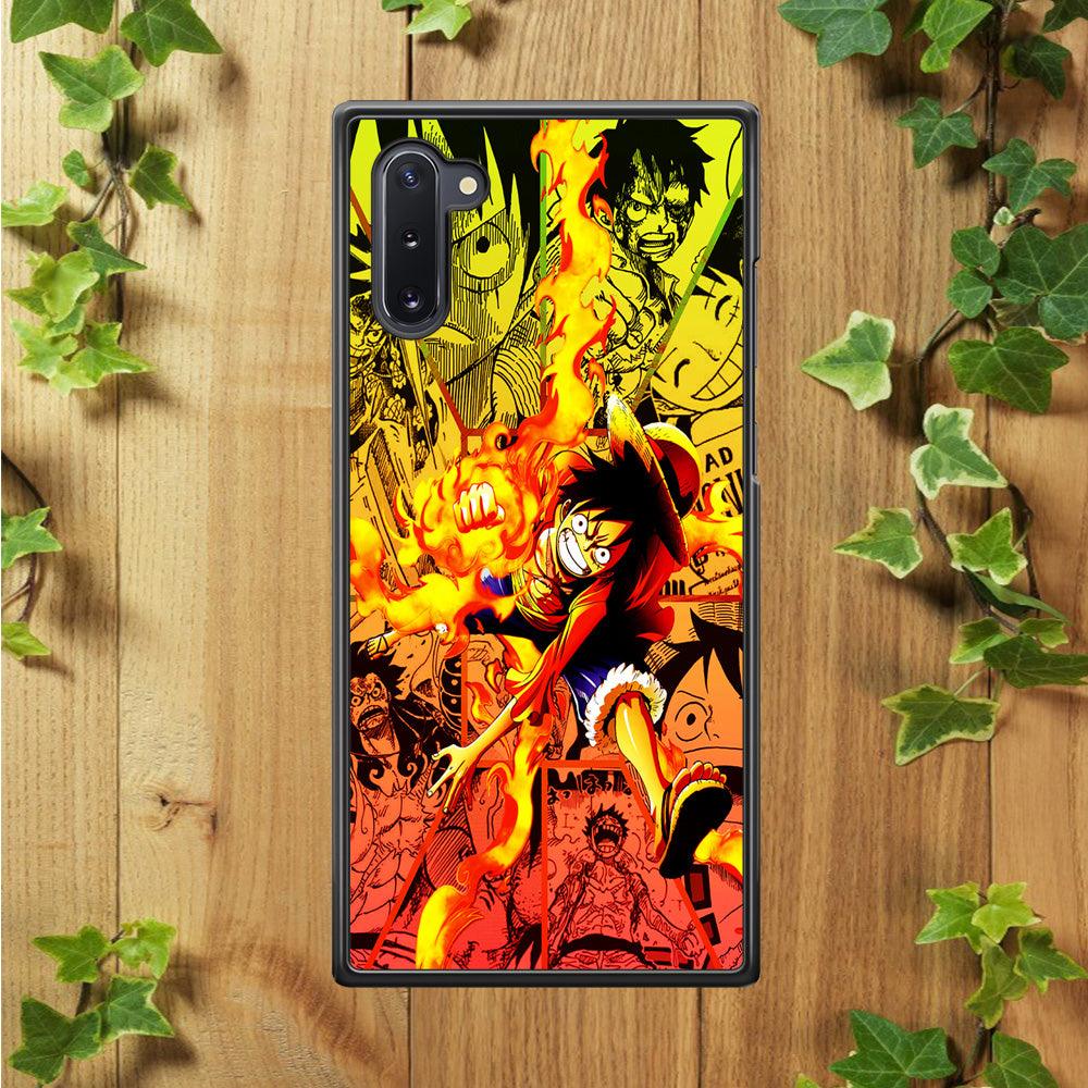 One Piece Luffy Red Hawk Samsung Galaxy Note 10 Case-Rubber / Black (2D Case)-Xtracase