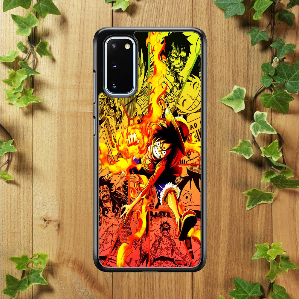 One Piece Luffy Red Hawk Samsung Galaxy S20 Case-Rubber / Black (2D Case)-Xtracase