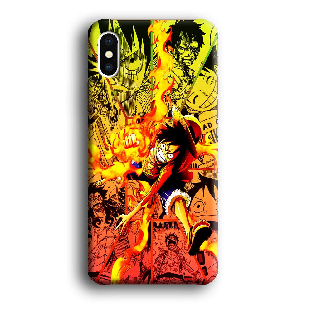 One Piece Luffy Red Hawk iPhone Xs Max Case-Plastic / Full Wrap (3D Case)-Xtracase