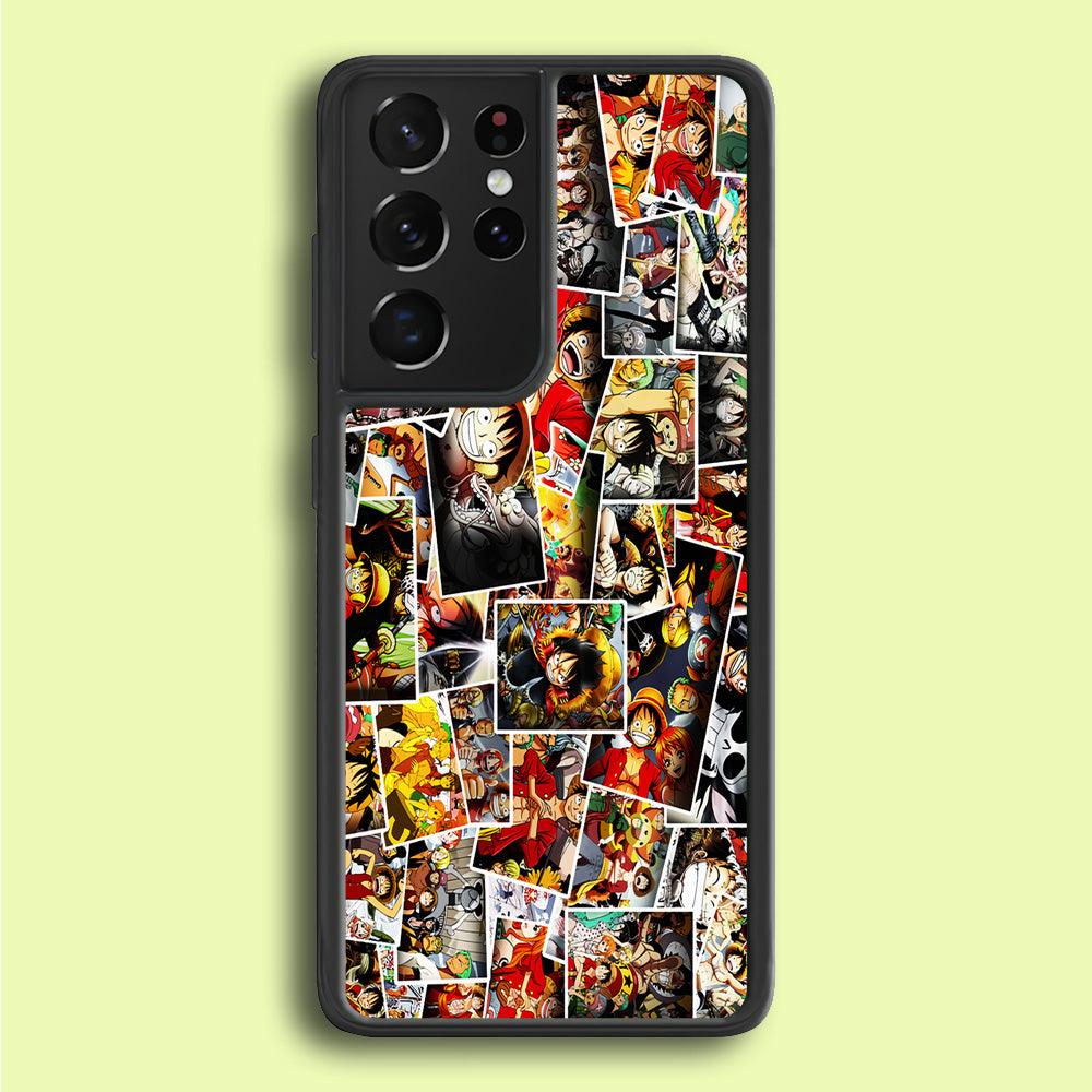One Piece Photo Collection Samsung Galaxy S21 Ultra Case-Rubber / White (2D Case)-Xtracase