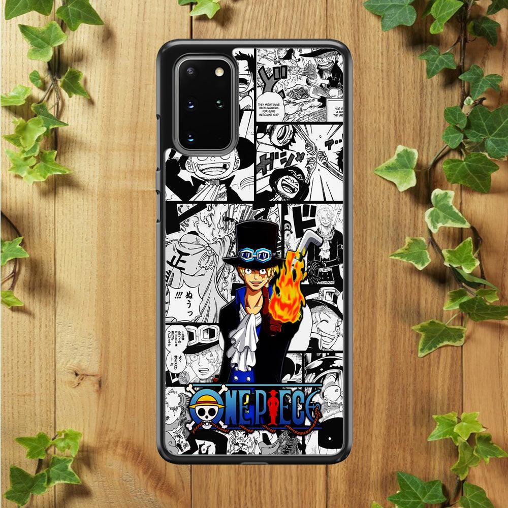 One Piece Sabo Comic Samsung Galaxy S20 Plus Case-Rubber / Black (2D Case)-Xtracase