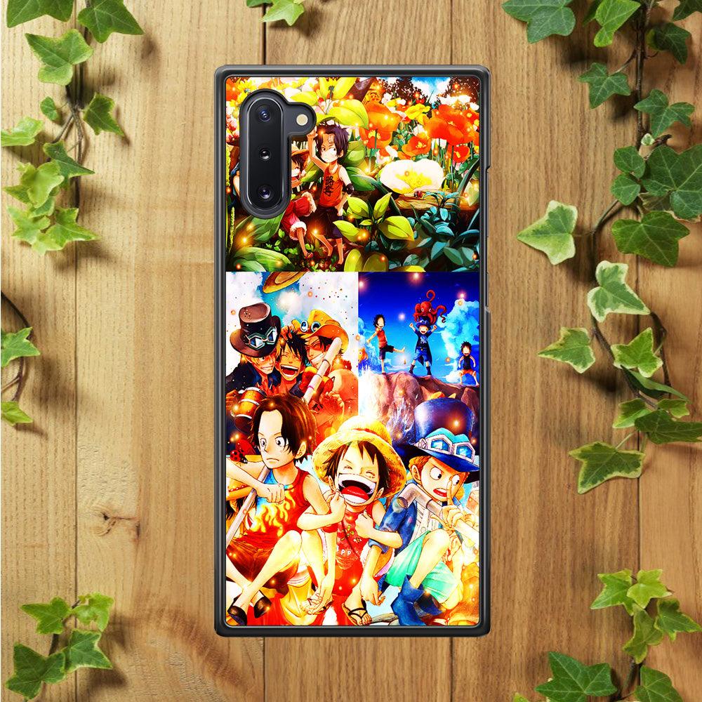 One Piece Three Siblings Samsung Galaxy Note 10 Case-Rubber / White (2D Case)-Xtracase