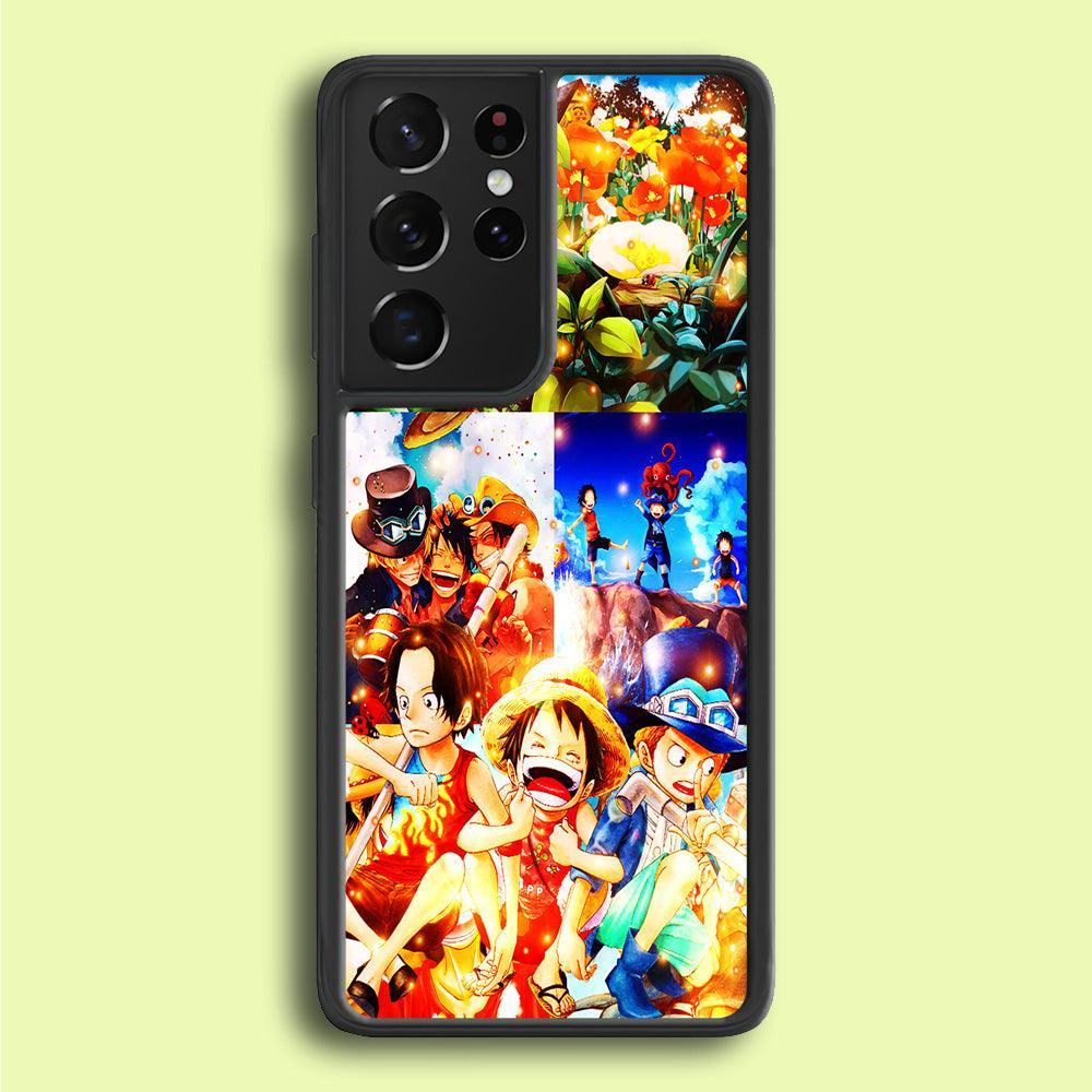 One Piece Three Siblings Samsung Galaxy S25 Ultra Case-Rubber / Black (2D Case)-Xtracase