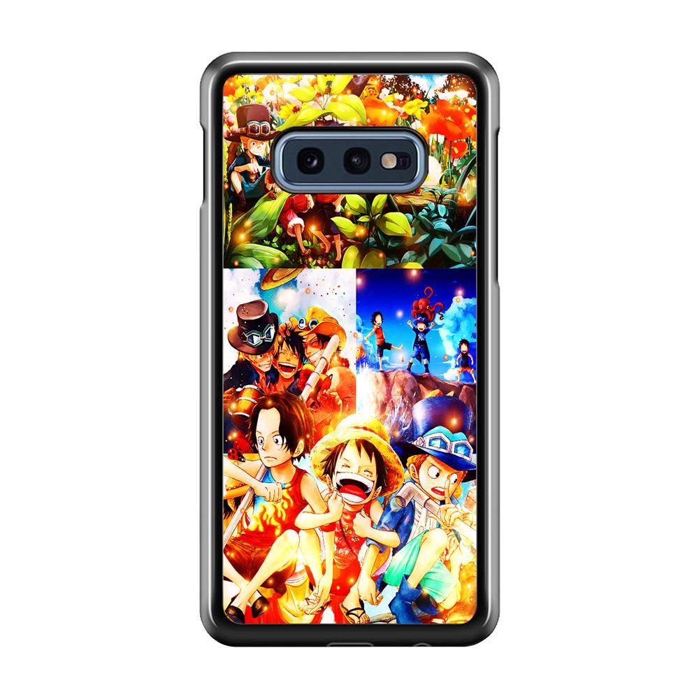 One Piece Three Siblings Samsung Galaxy S10E Case-Rubber / Black (2D Case)-Xtracase